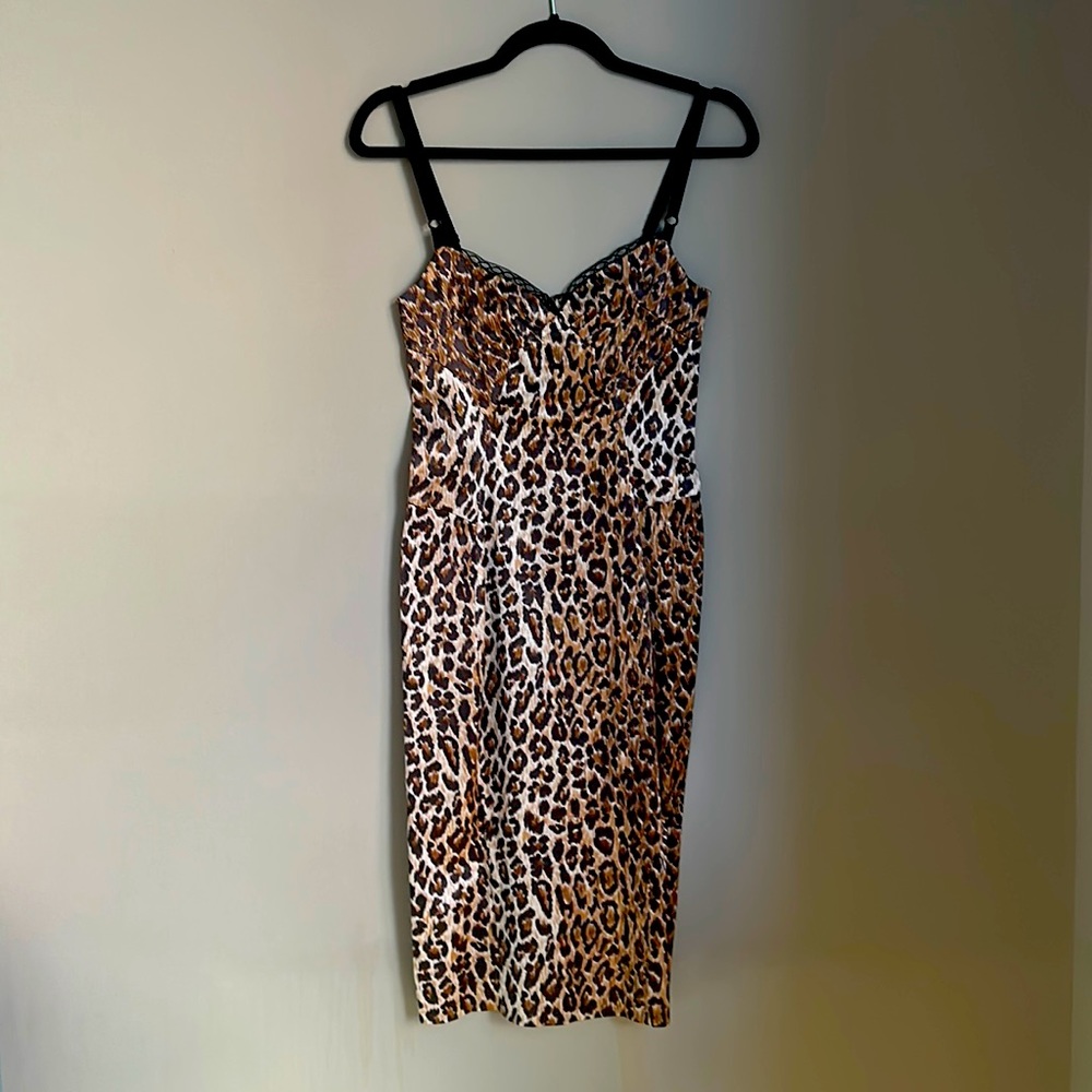 D&G 90s leopard print lingerie dress